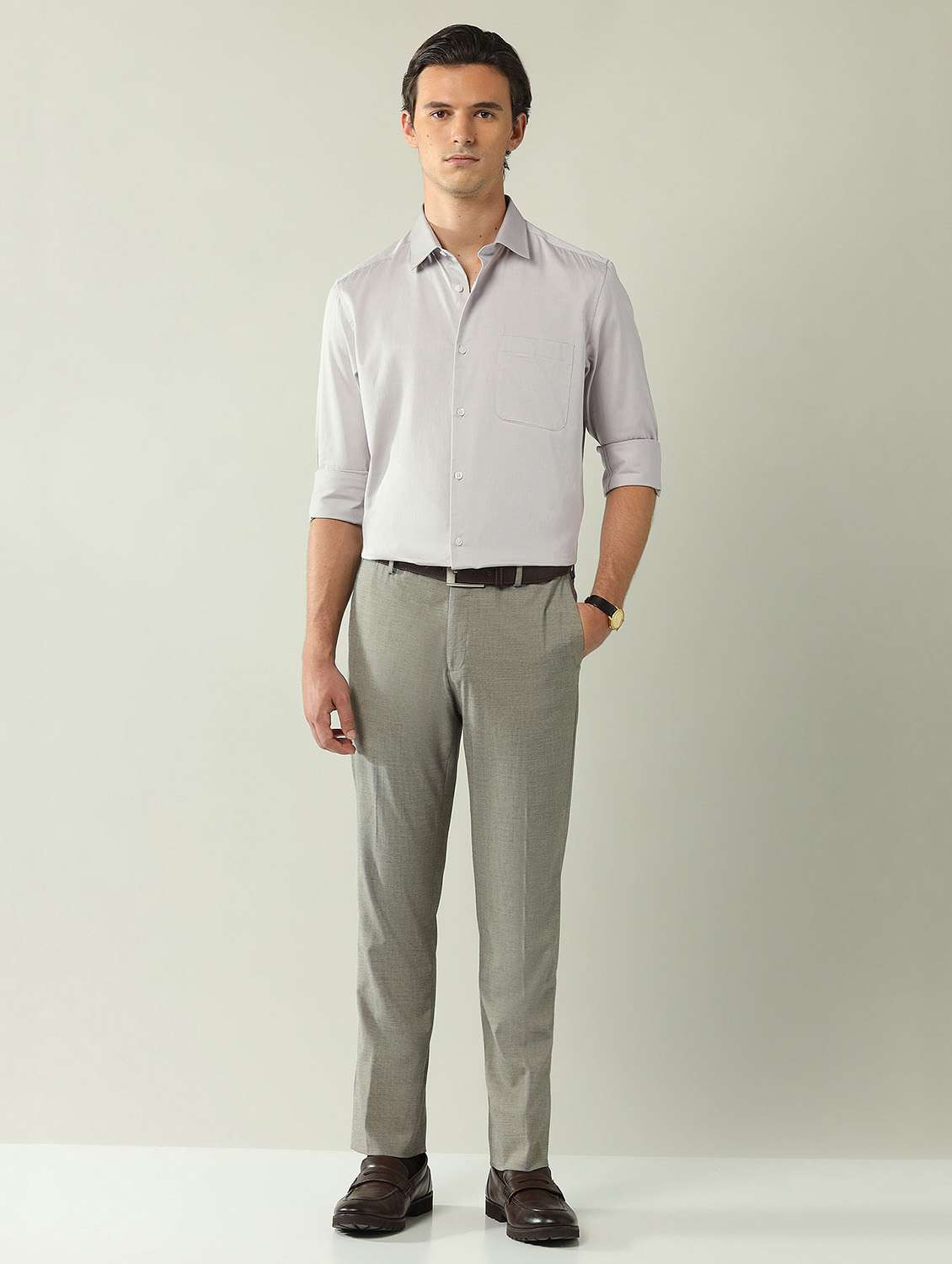 men solid long sleeve regular fit formal shirt - 21943387 -  Standard Image - 4