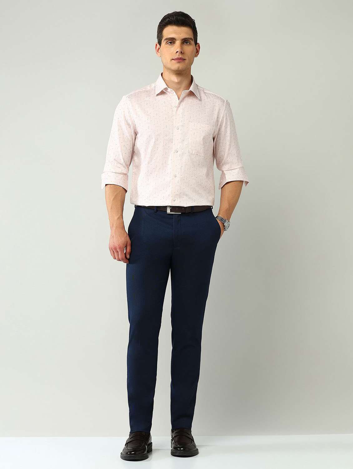 men printed long sleeve regular fit formal shirt - 21943390 - Standard Image - 4