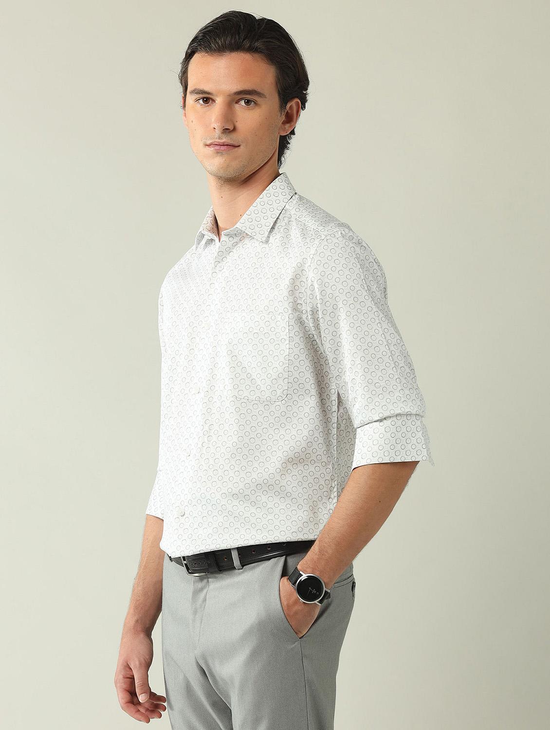 men printed long sleeve regular fit formal shirt - 21943393 - Standard Image - 1