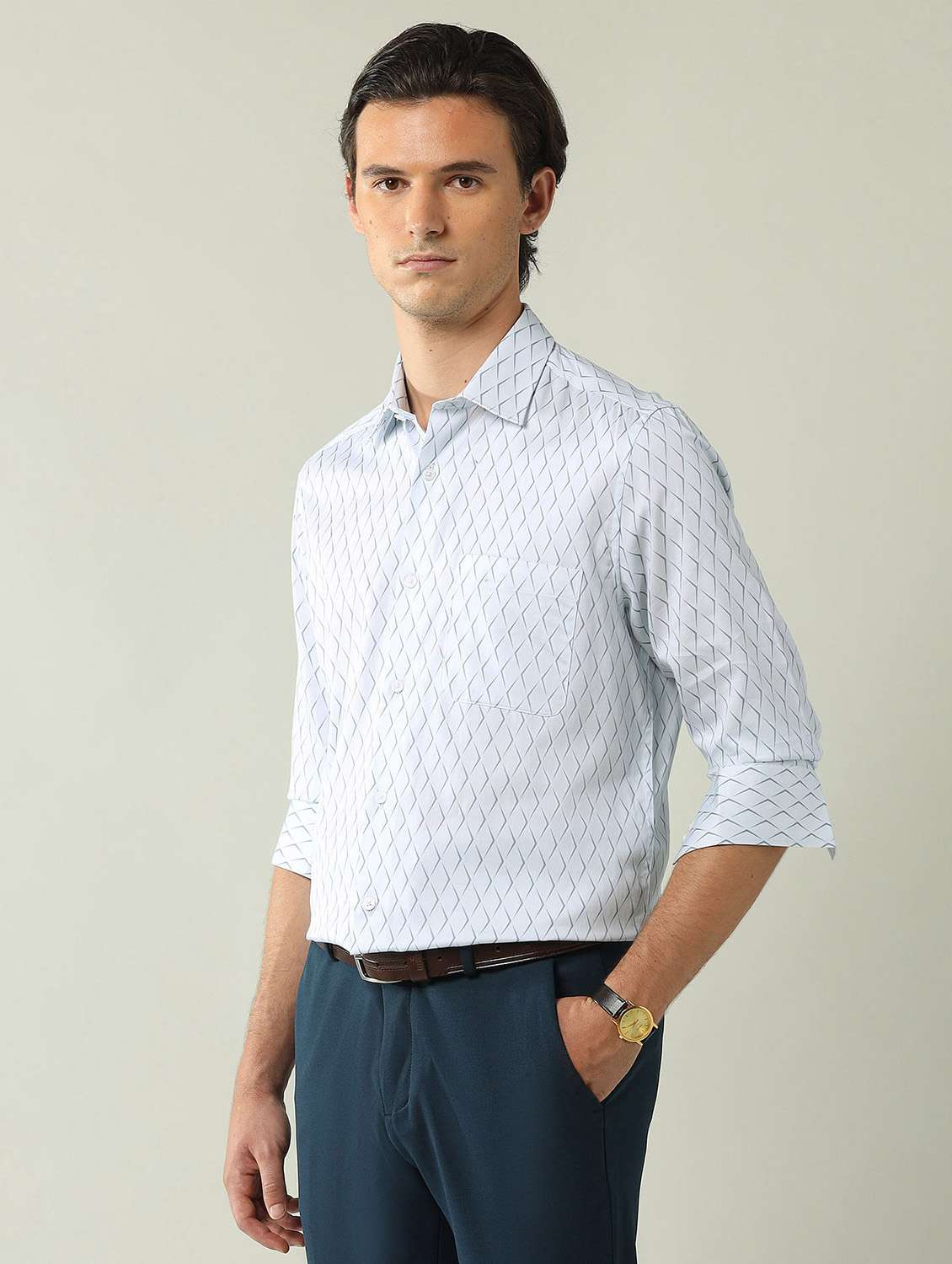 Men Printed Long Sleeve Regular Fit Formal Shirt - 21943394 -  Standard Image - 1