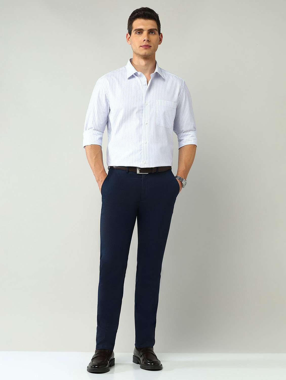 men striped long sleeve regular fit formal shirt - 21943397 -  Standard Image - 4