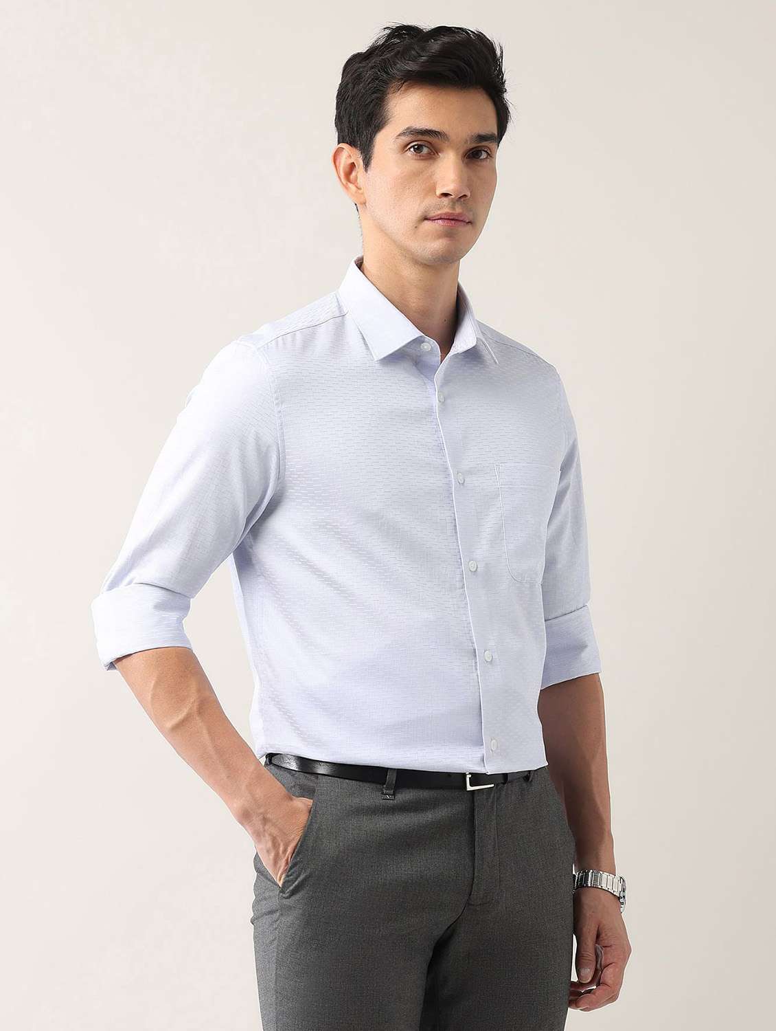 men self design long sleeve regular fit formal shirt - 21943403 -  Standard Image - 1