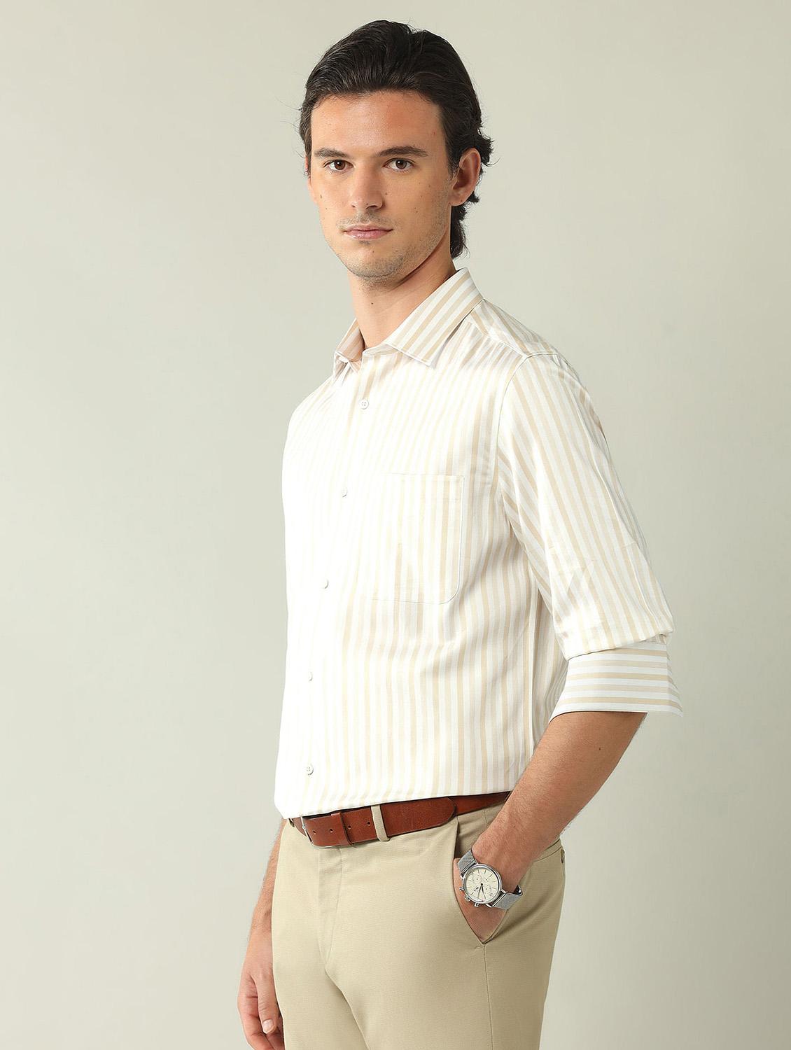 men striped long sleeve regular fit formal shirt - 21943406 - Standard Image - 1