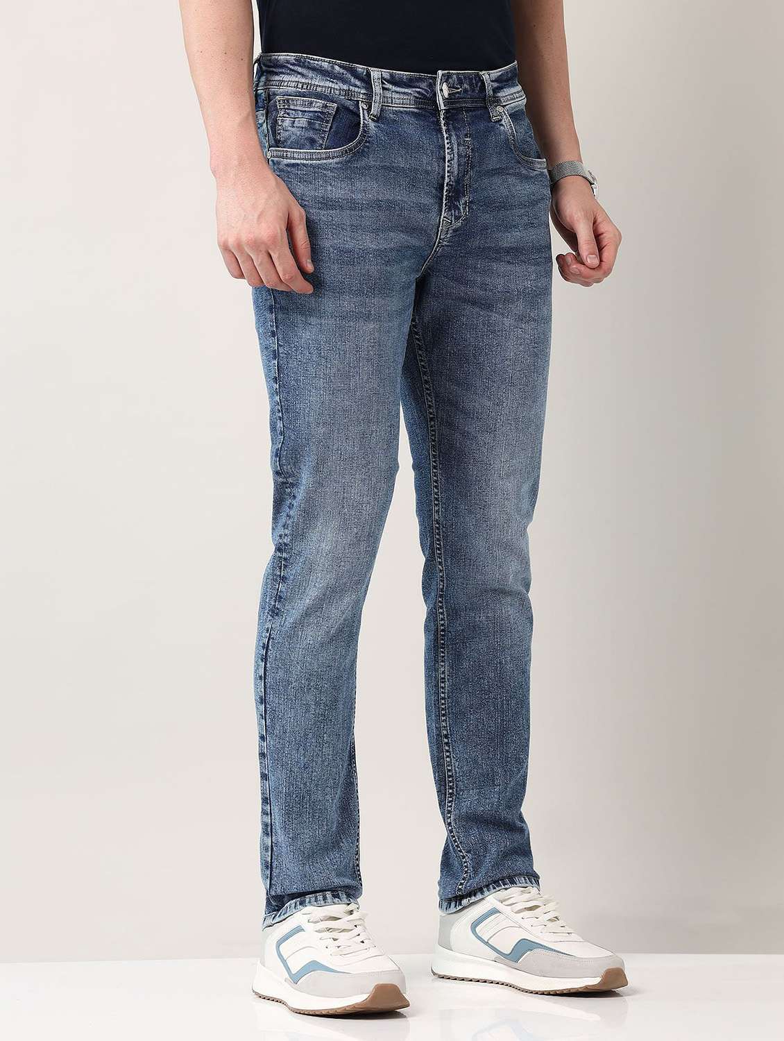 men washed mid rise full length jeans - 21943411 -  Standard Image - 1