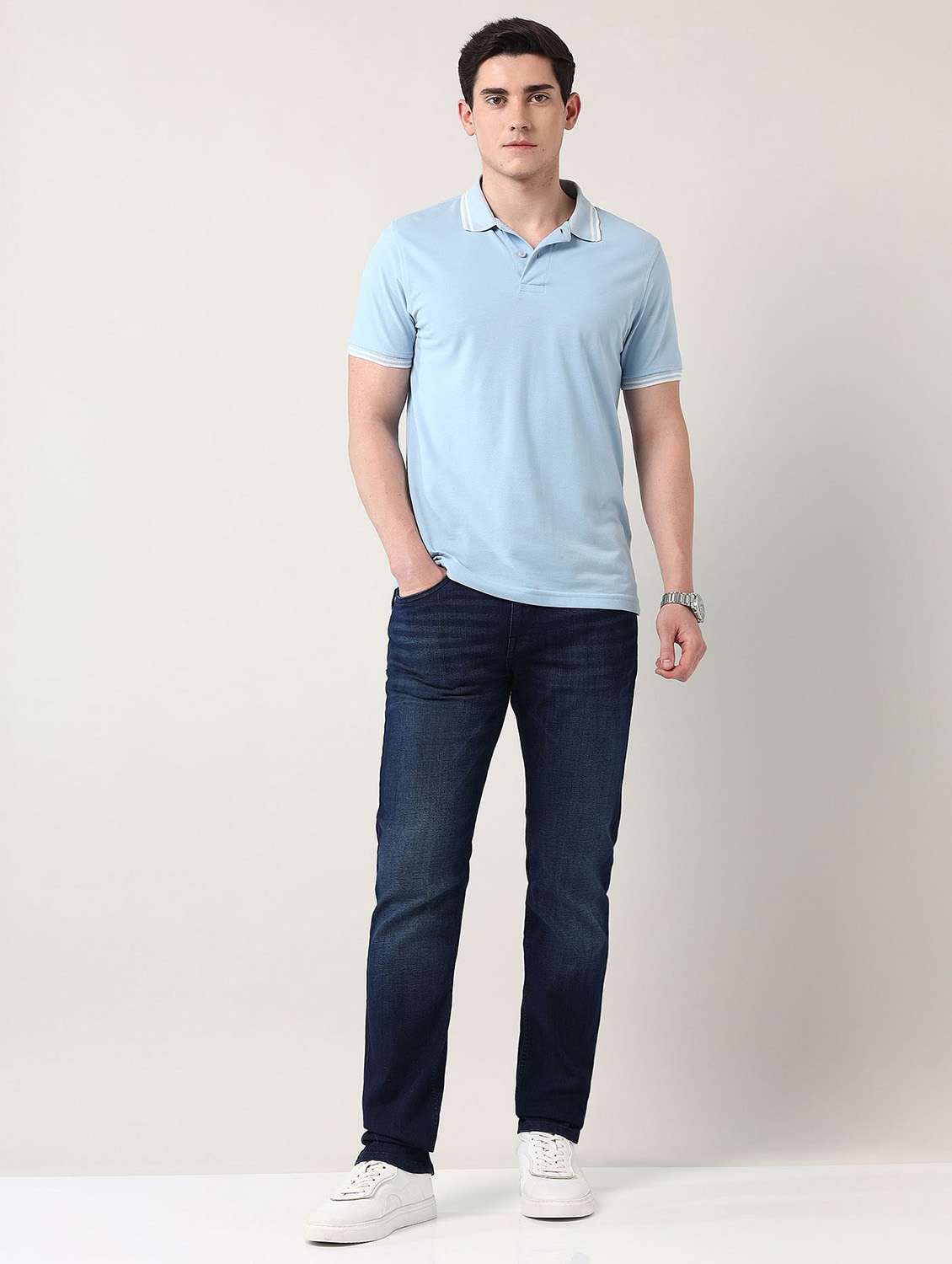 men washed mid rise full length jeans - 21943421 - Standard Image - 4