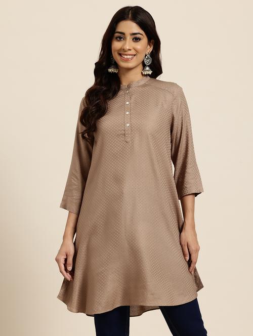 women three quarter sleeve a-line kurta - 21943425 -  Standard Image - 0