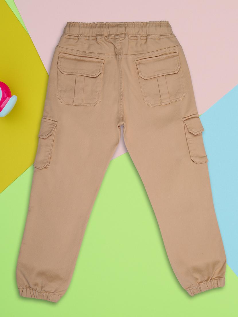 boys beige solid mid rise cargo - 21943471 - Standard Image - 1