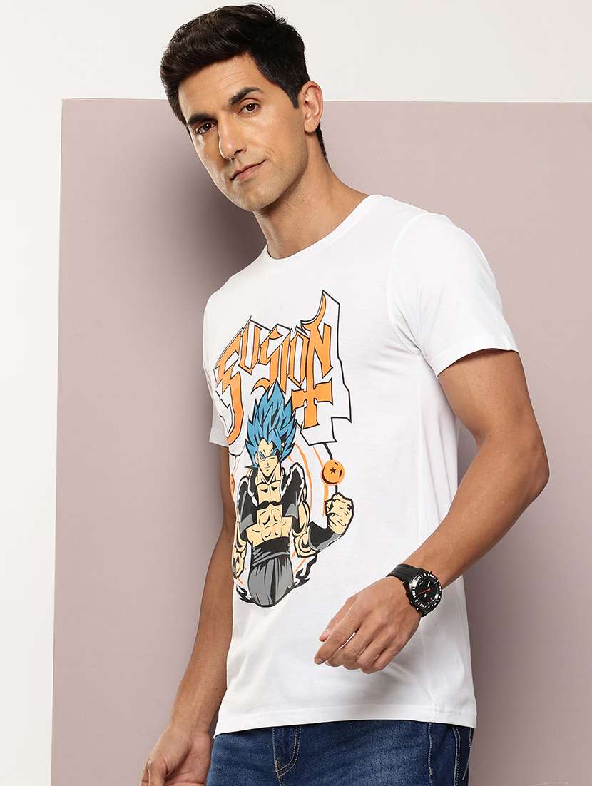 men front print round neck regular fit t-shirt - 21943477 -  Standard Image - 1