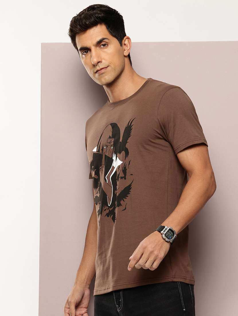 men front print round neck regular fit t-shirt - 21943482 -  Standard Image - 1
