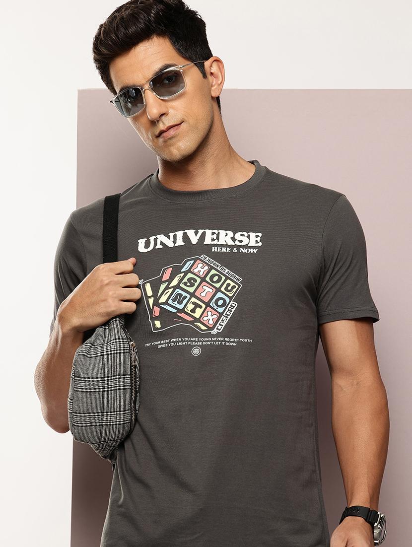 men chest print round neck regular fit t-shirt - 21943491 - Zoom Image - 0