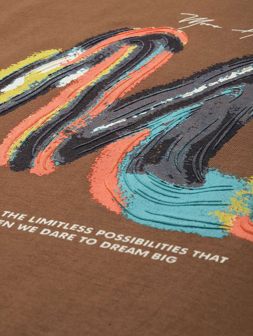 men front print round neck regular fit t-shirt - 21943502 - Standard Image - 4