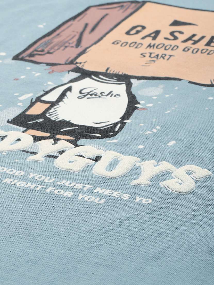 men front print round neck regular fit t-shirt - 21943503 - Standard Image - 4