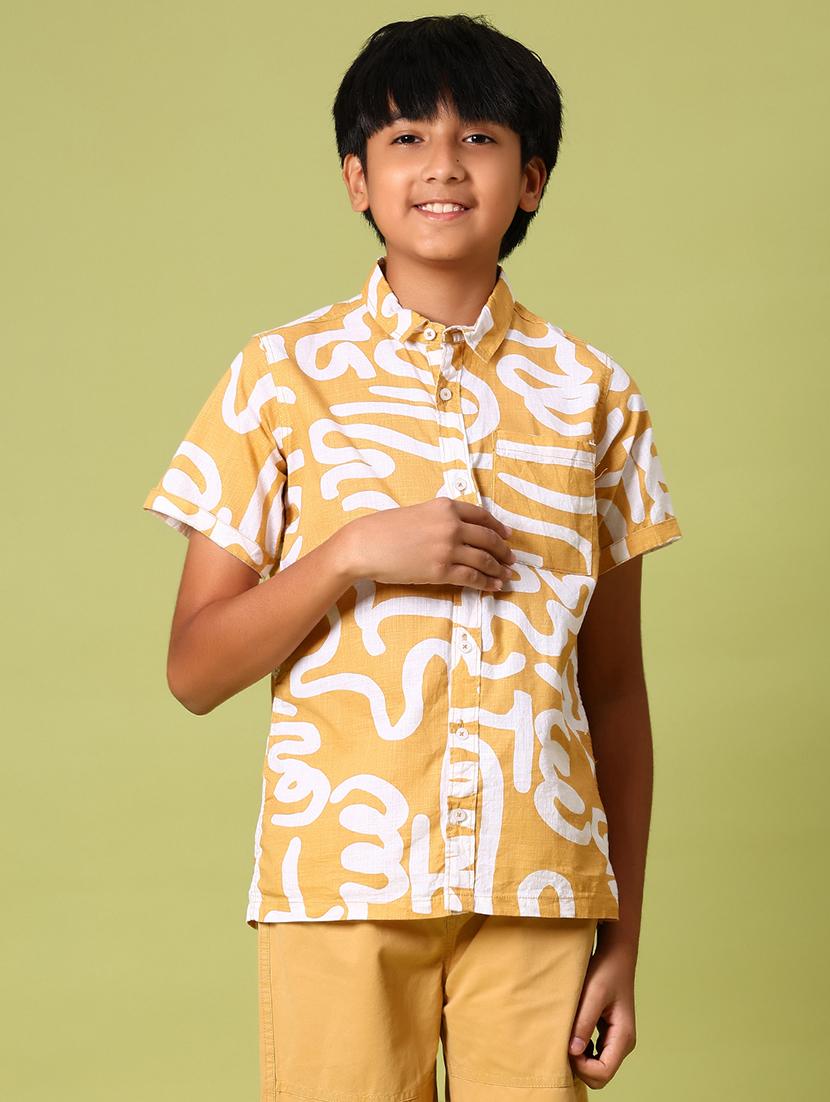 boys printed short sleeve casual shirt - 21943508 - Standard Image - 1