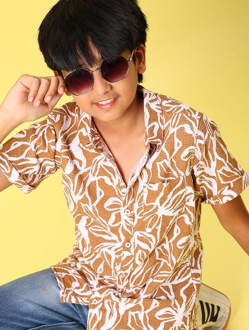 boys printed collared short sleeve shirt - 21943510 - Standard Image - 0