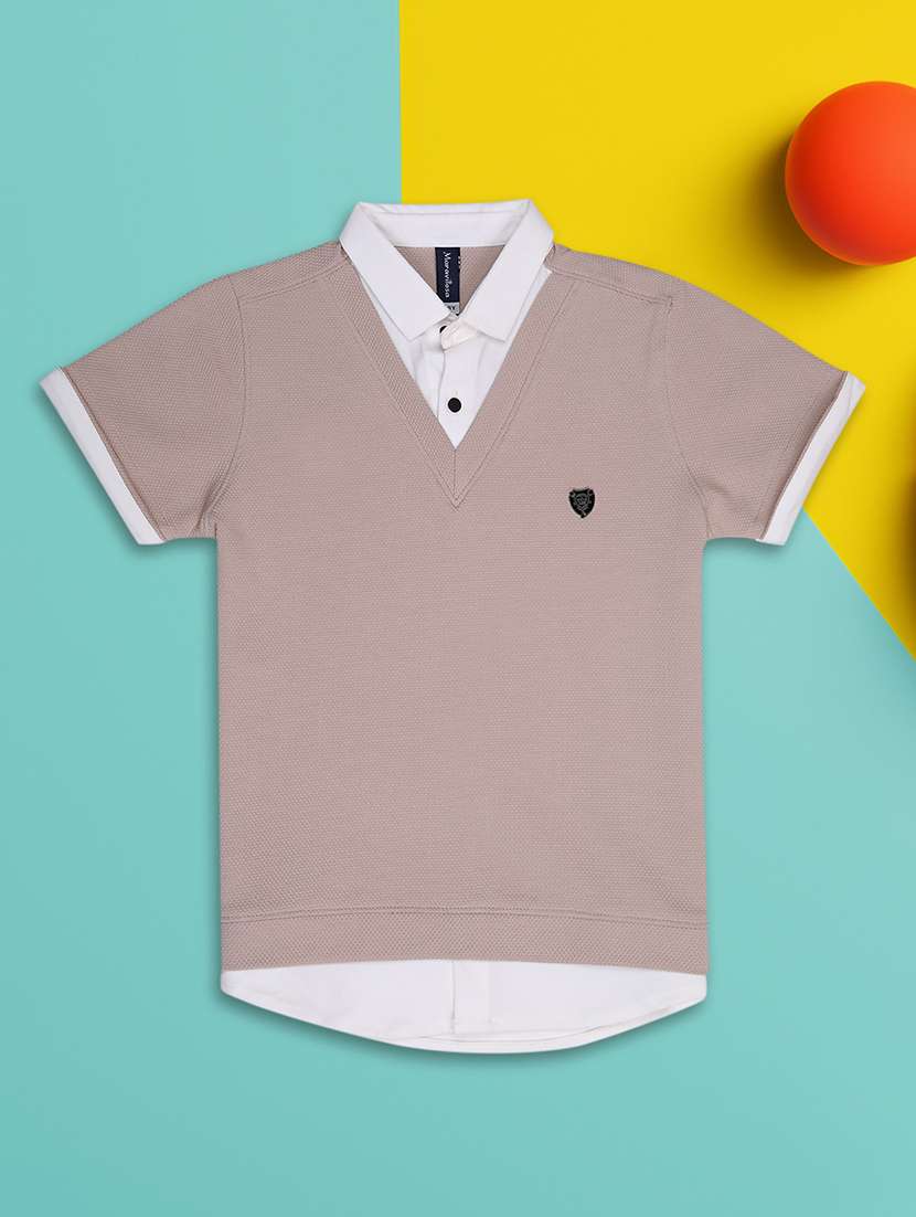 boys solid short sleeve regular fit polo t-shirt