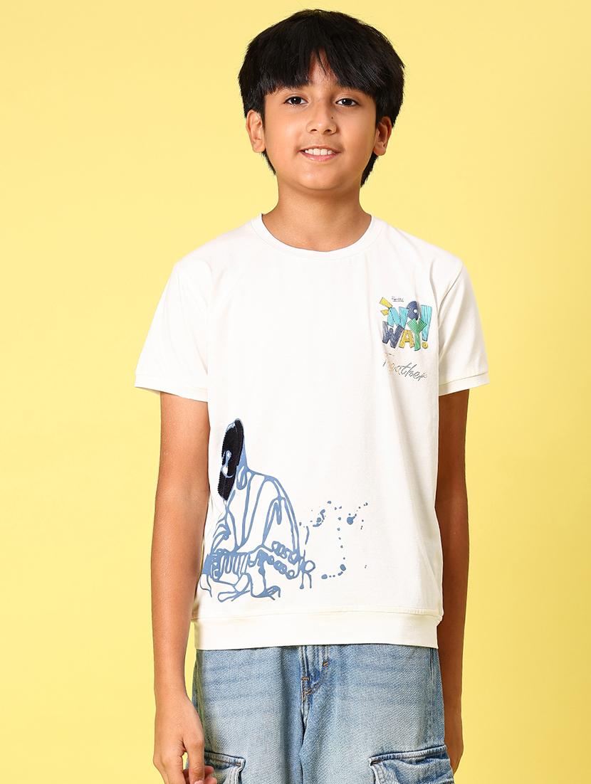 boys front & back printed round neck t-shirt - 21943530 - Standard Image - 1