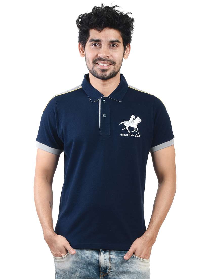 men solid short sleeve regular fit polo t-shirt - 21943560 - Standard Image - 1