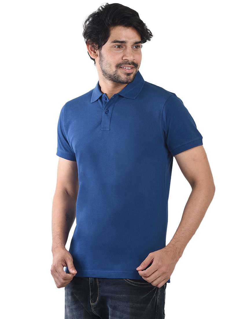 men solid short sleeve regular fit polo t-shirt
