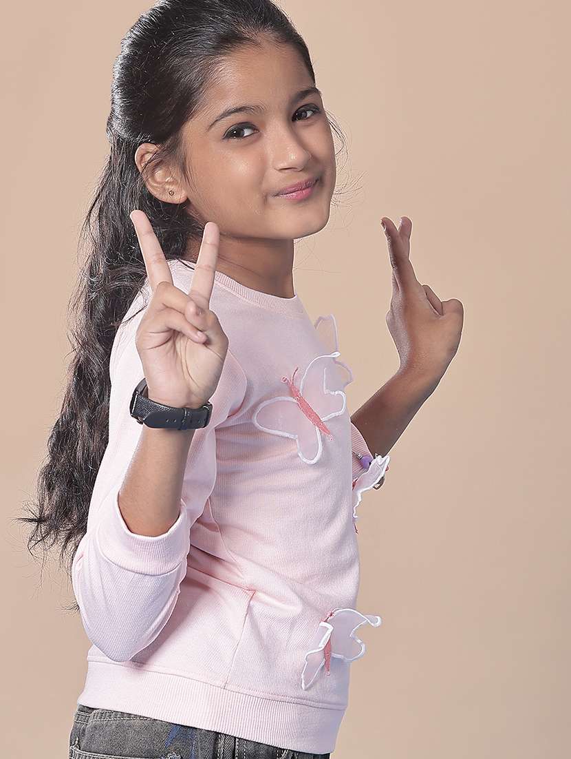 girls solid with work long sleeve tee - 21943685 -  Standard Image - 1