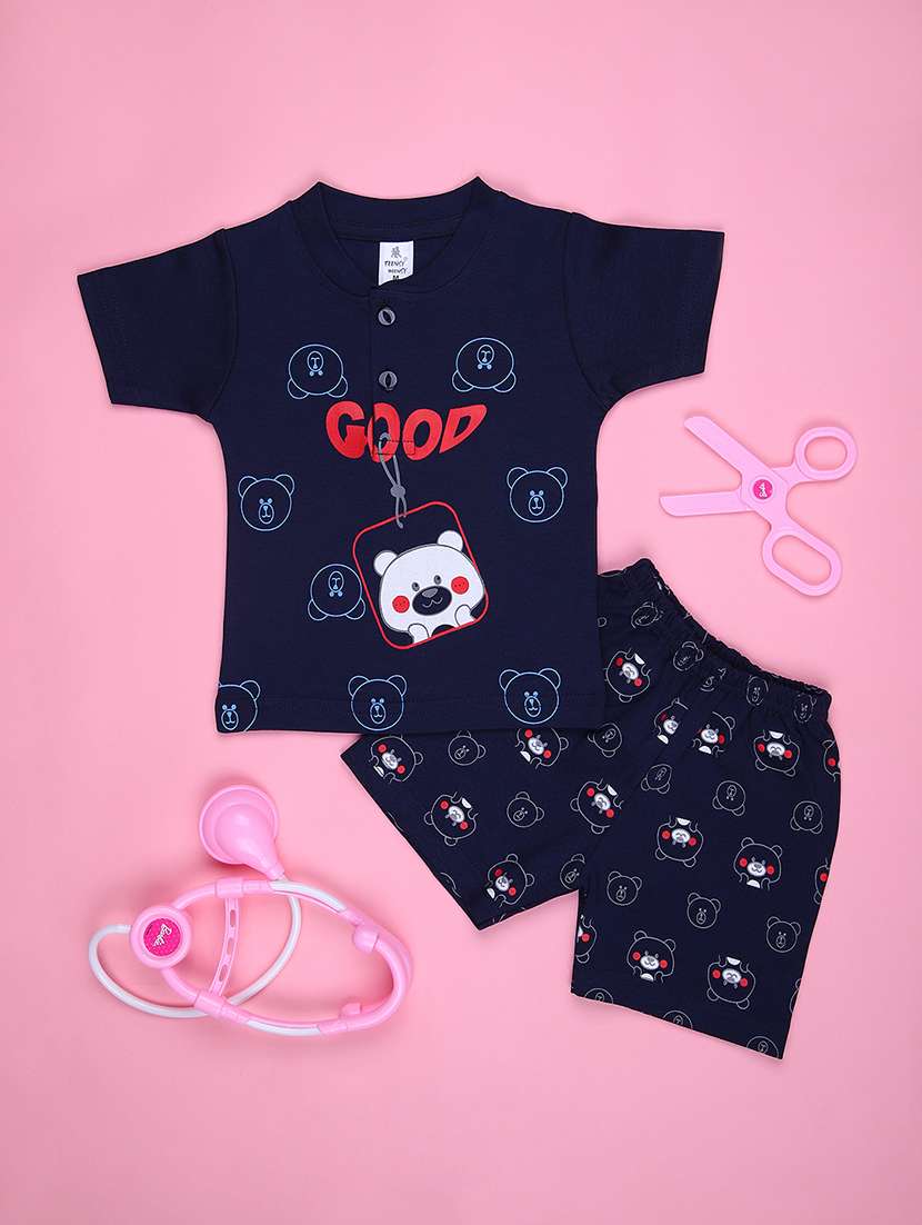 boys printed t-shirt & shorts twin set - 21943691 - Zoom Image - 0