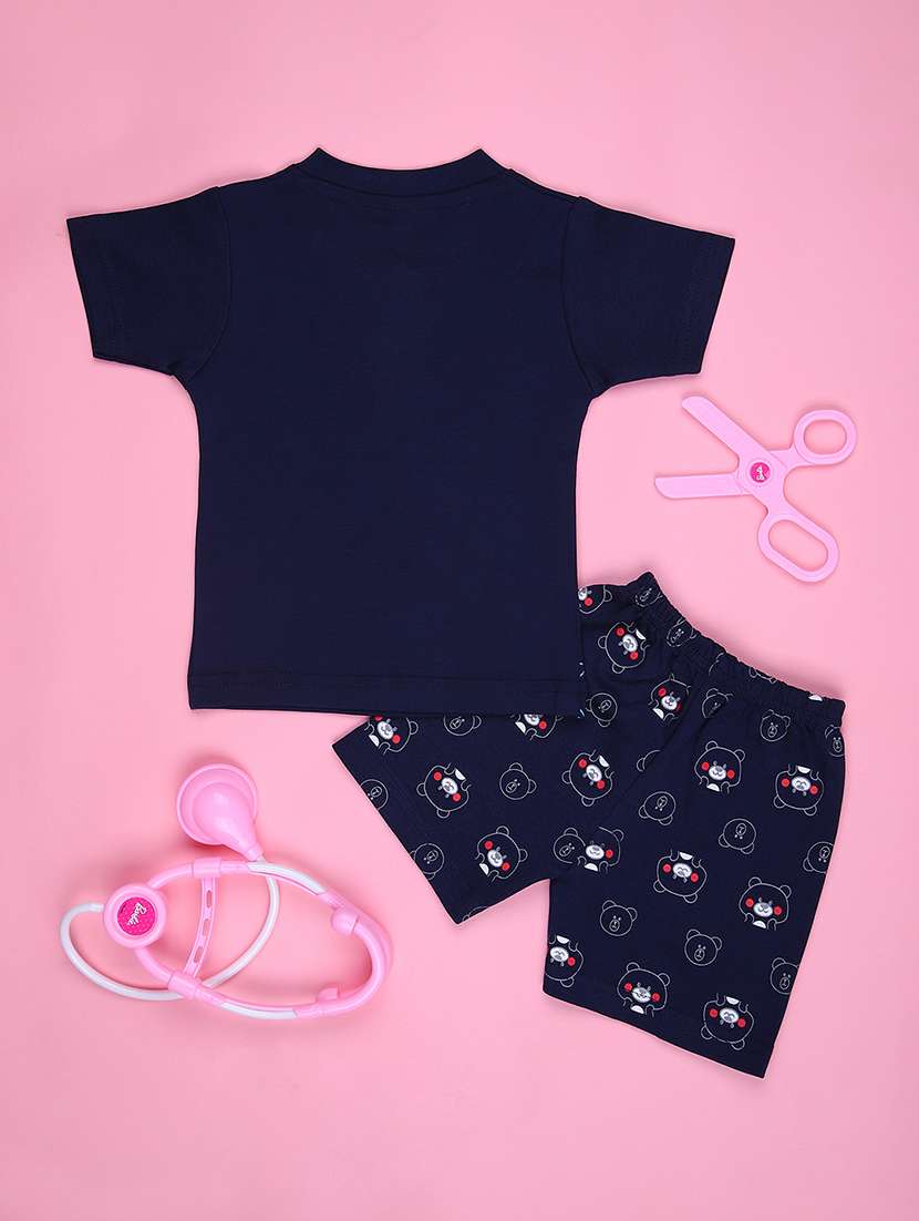 boys printed t-shirt & shorts twin set - 21943691 - Standard Image - 1