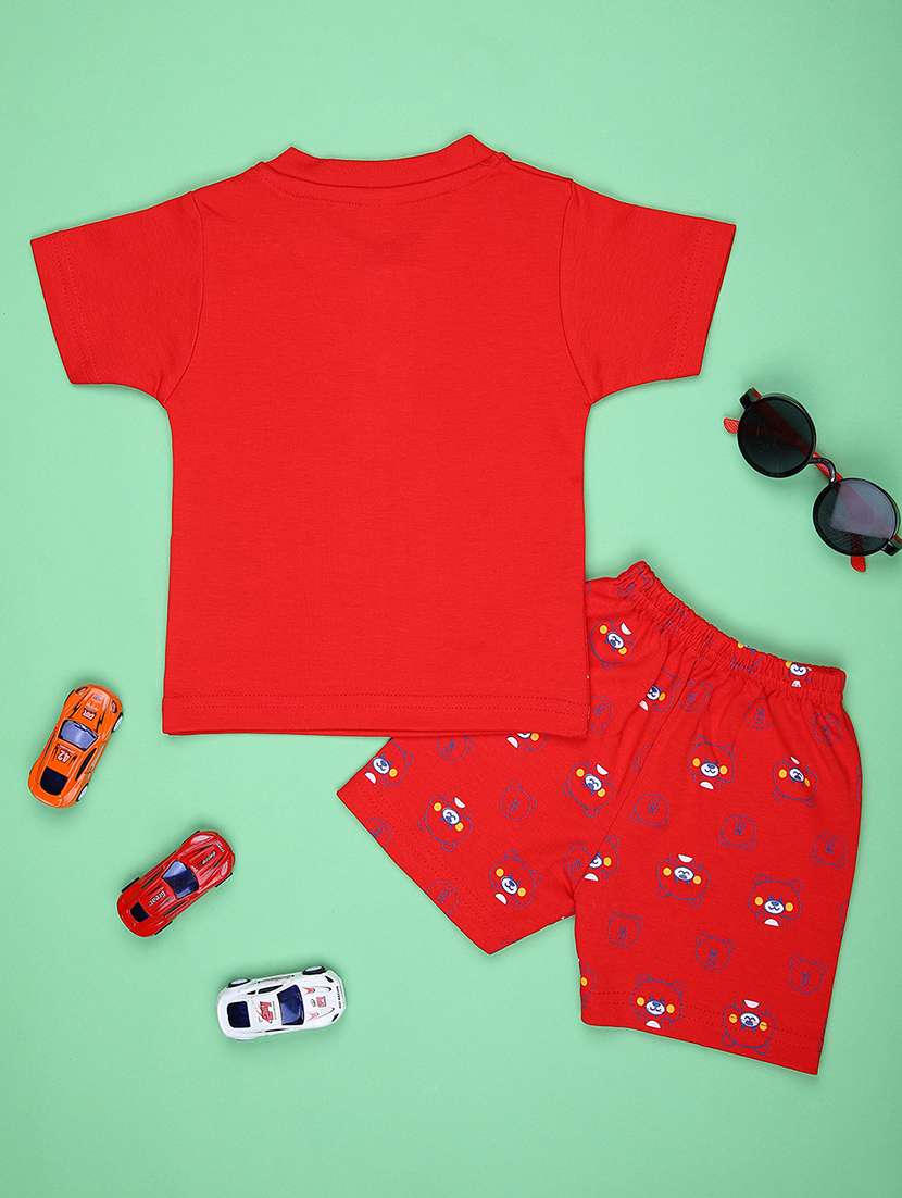 boys printed t-shirt & shorts twin set - 21943695 -  Standard Image - 1