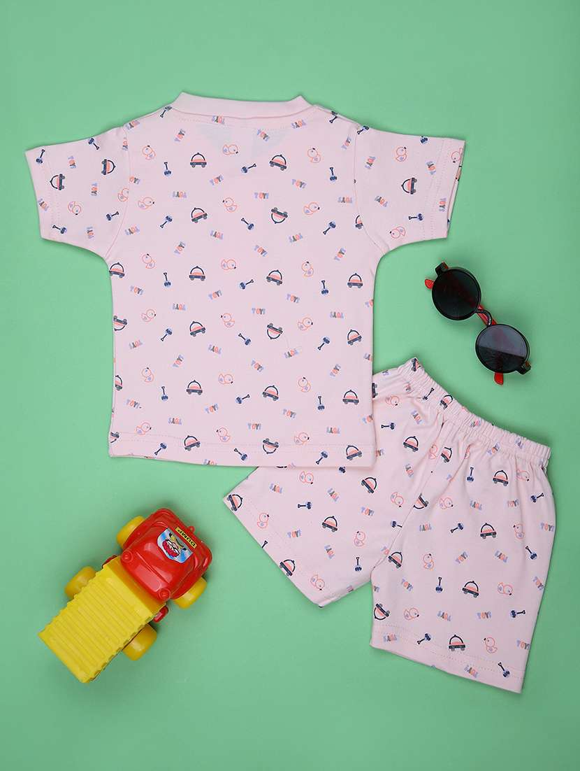 boys printed t-shirt & shorts twin set - 21943708 -  Standard Image - 1