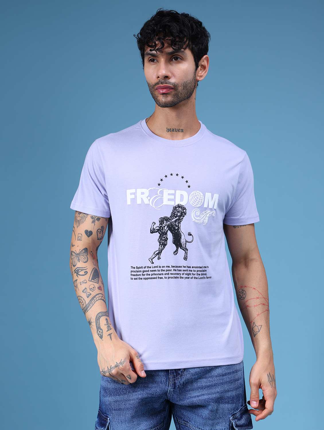 light purple poly cotton single jersey tshirt - 21943721 - Standard Image - 1