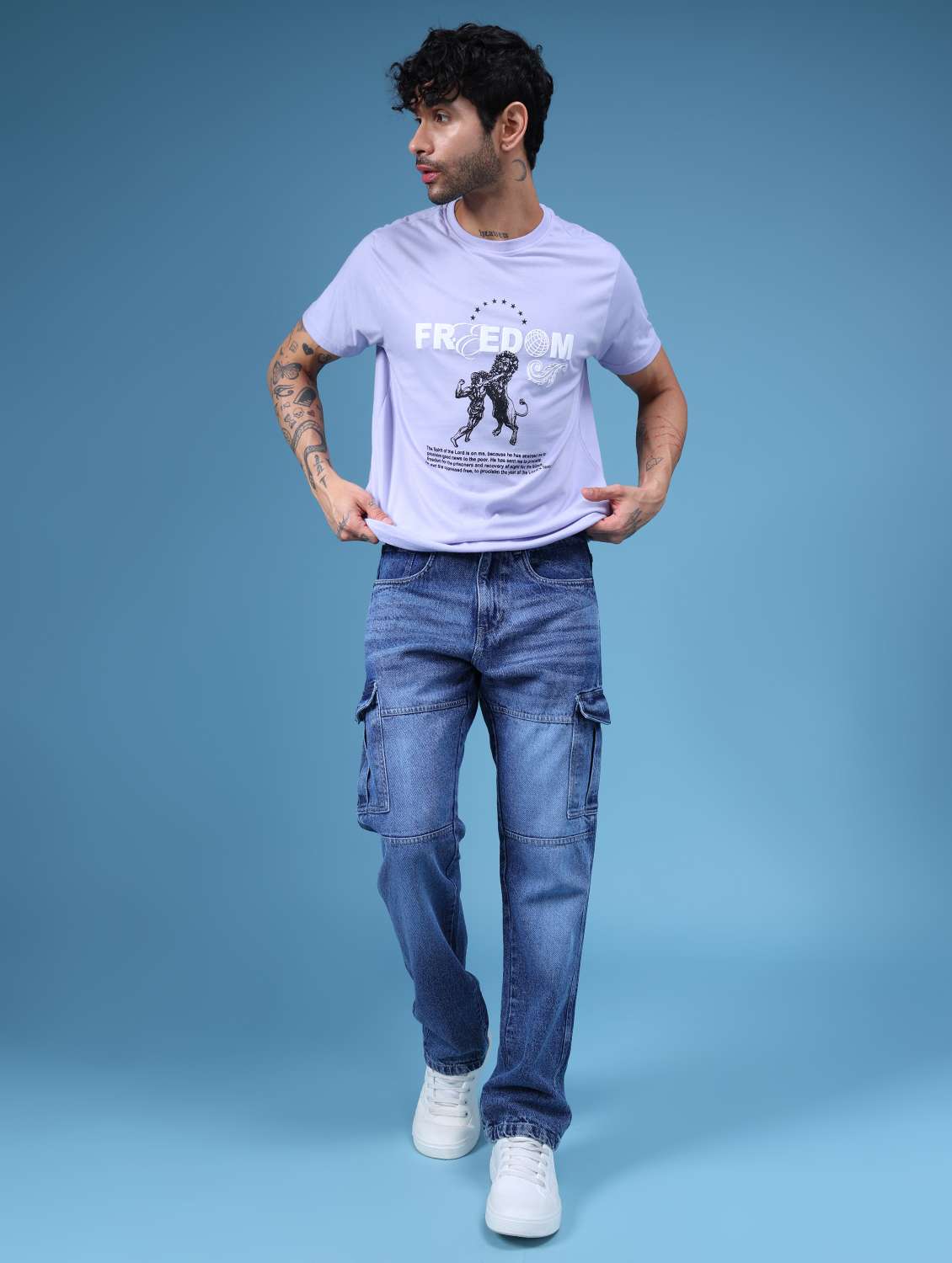 light purple poly cotton single jersey tshirt - 21943721 - Standard Image - 6