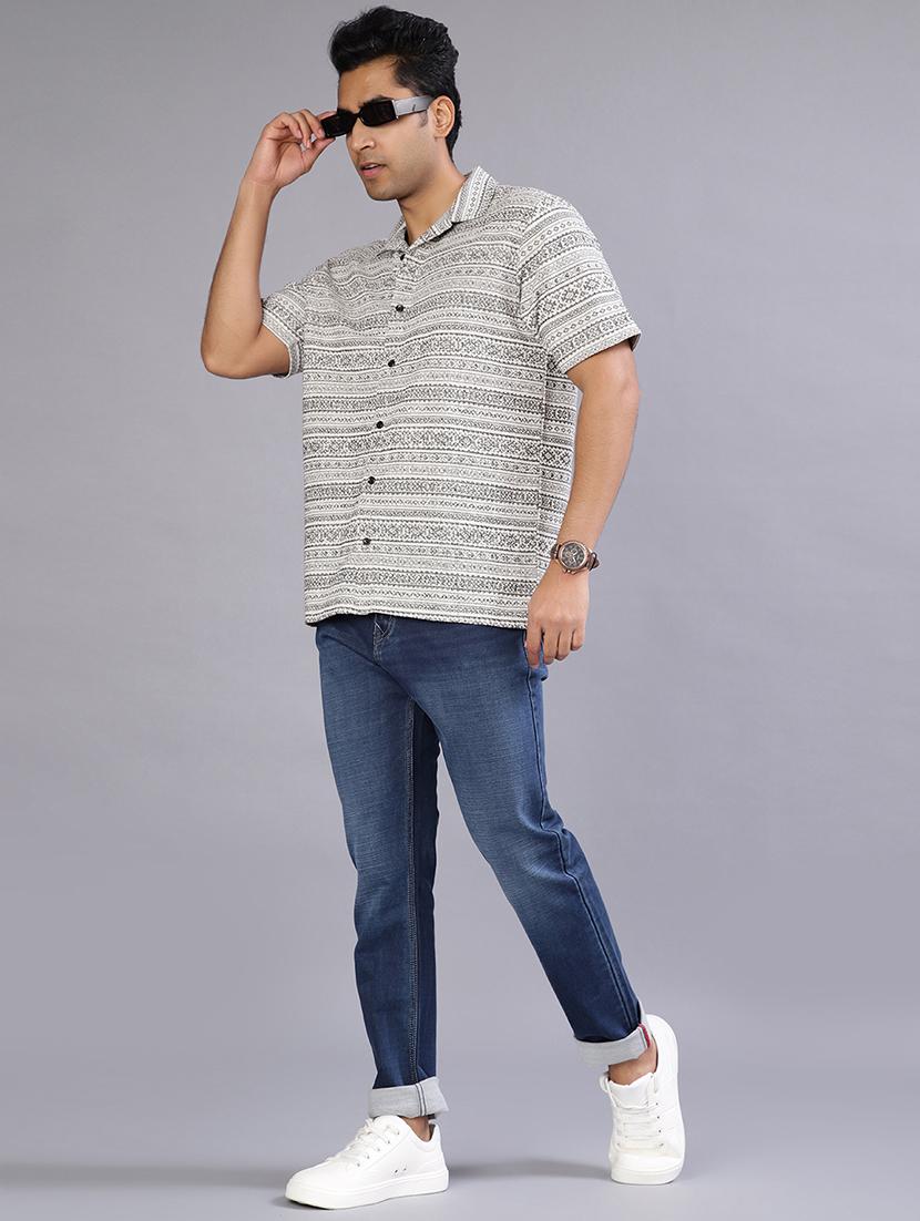 men printed collared short sleeve regular fit shirt - 21943729 - Standard Image - 4