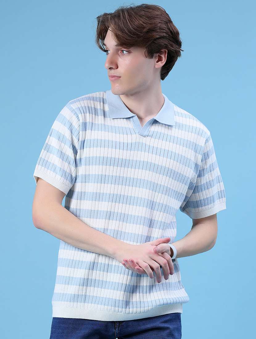 men striped short sleeve regular fit polo t-shirt - 21943731 -  Standard Image - 1