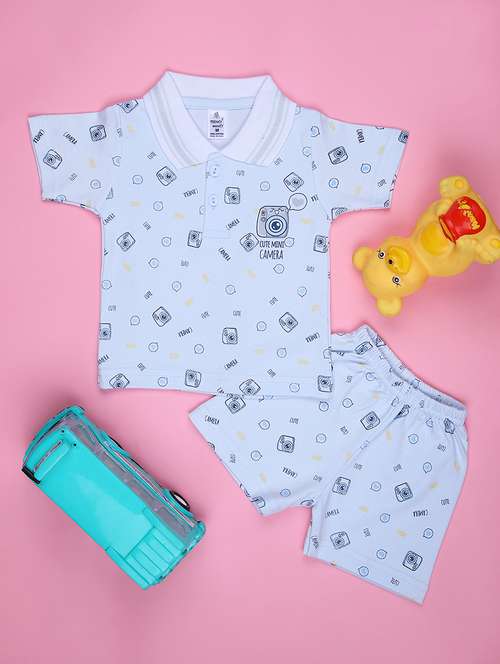 boys printed t-shirt & shorts twin set - 21943766 -  Standard Image - 0