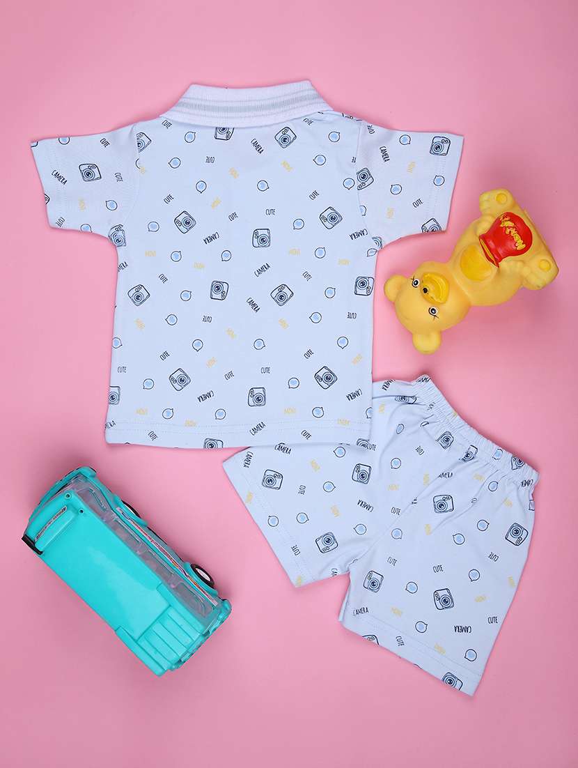boys printed t-shirt & shorts twin set - 21943766 -  Standard Image - 1