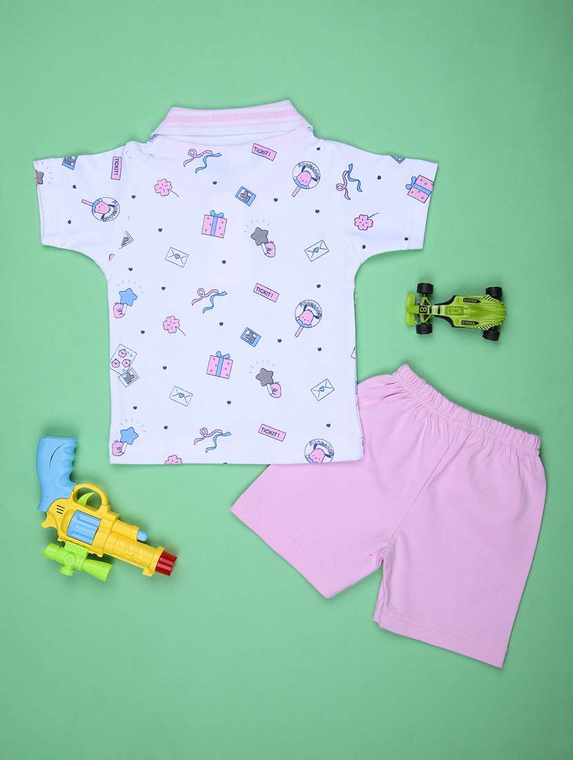 boys printed t-shirt & shorts casual wear set - 21943784 - Standard Image - 1