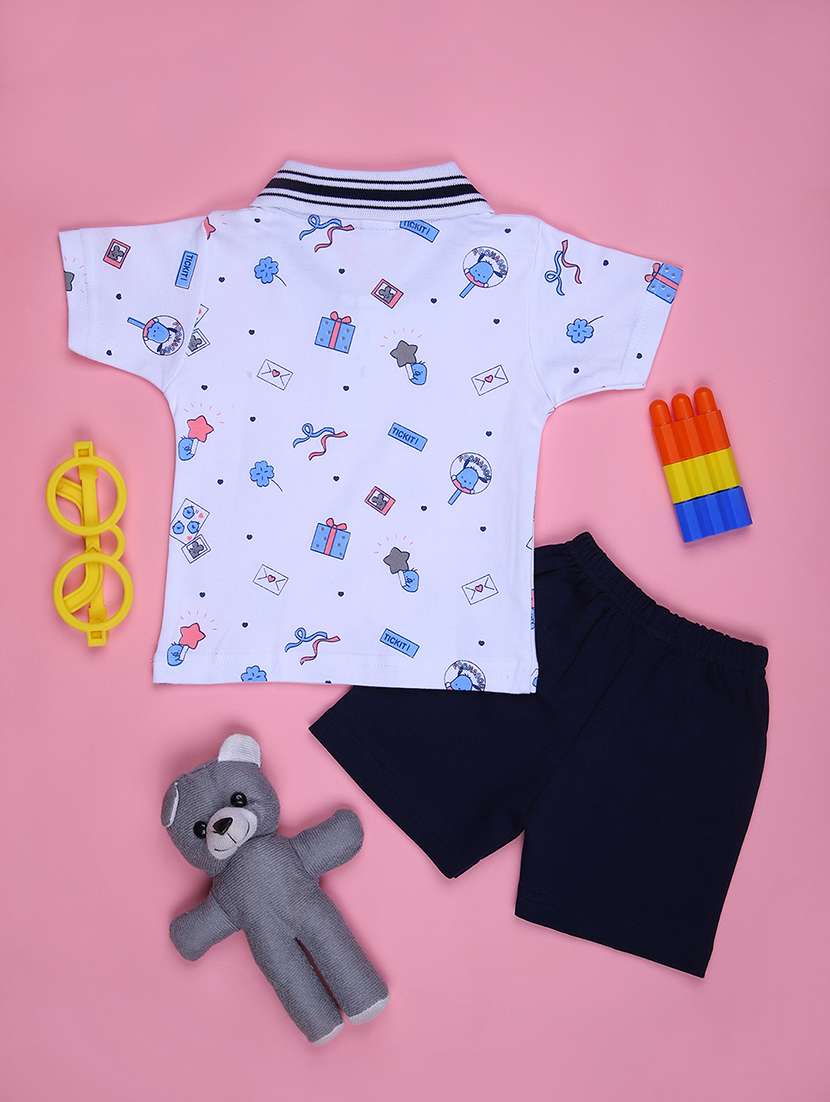 boys printed t-shirt & shorts twin set - 21943786 -  Standard Image - 1