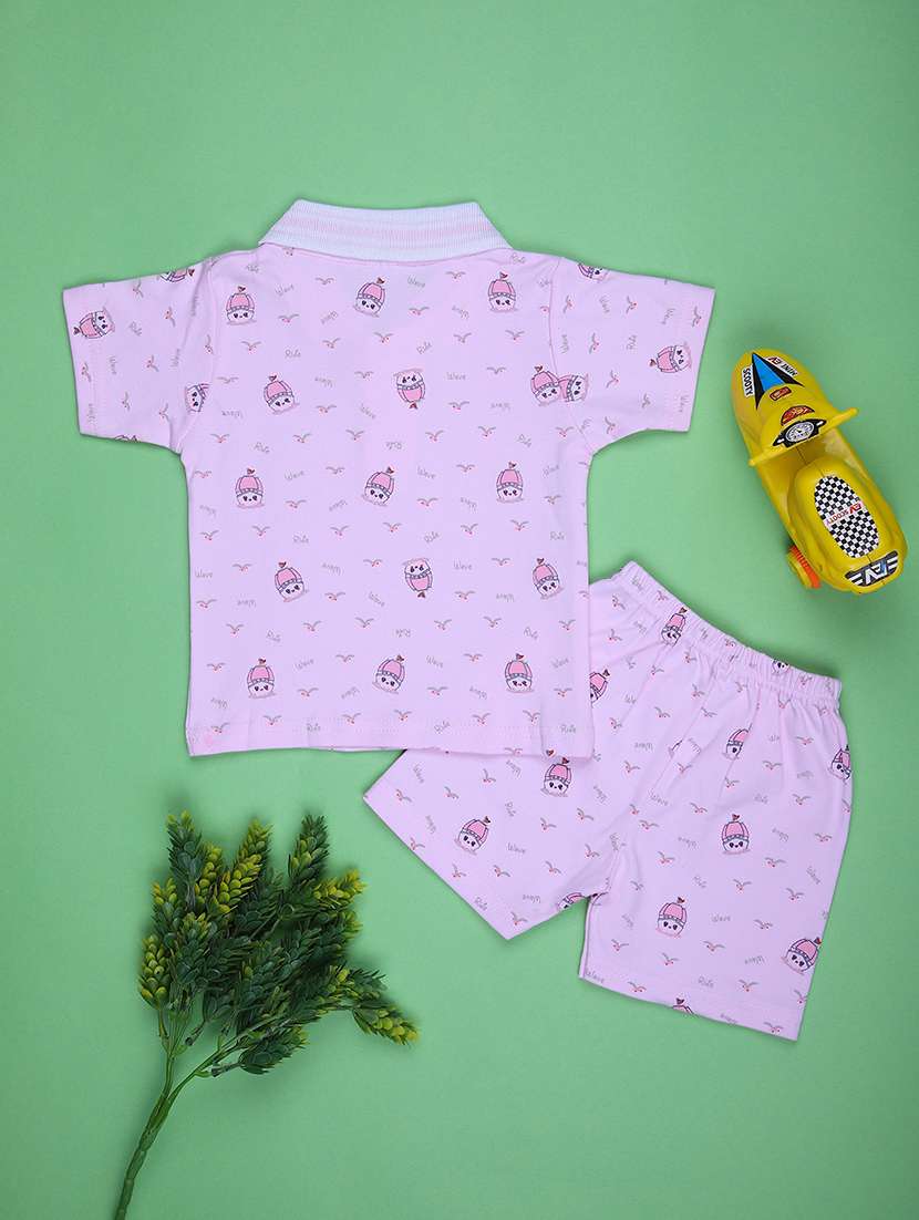 boys printed t-shirt & shorts twin set - 21943789 - Standard Image - 1