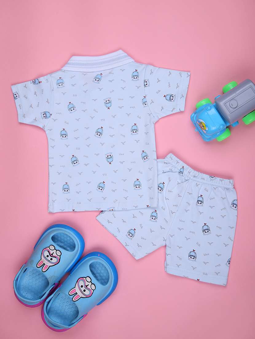 boys printed t-shirt & shorts twin set - 21943794 -  Standard Image - 1