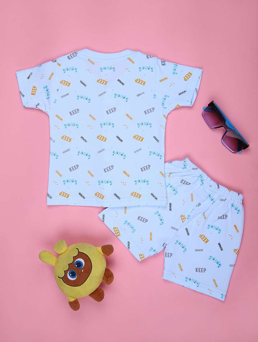 boys printed t-shirt & shorts twin set - 21943795 -  Standard Image - 1