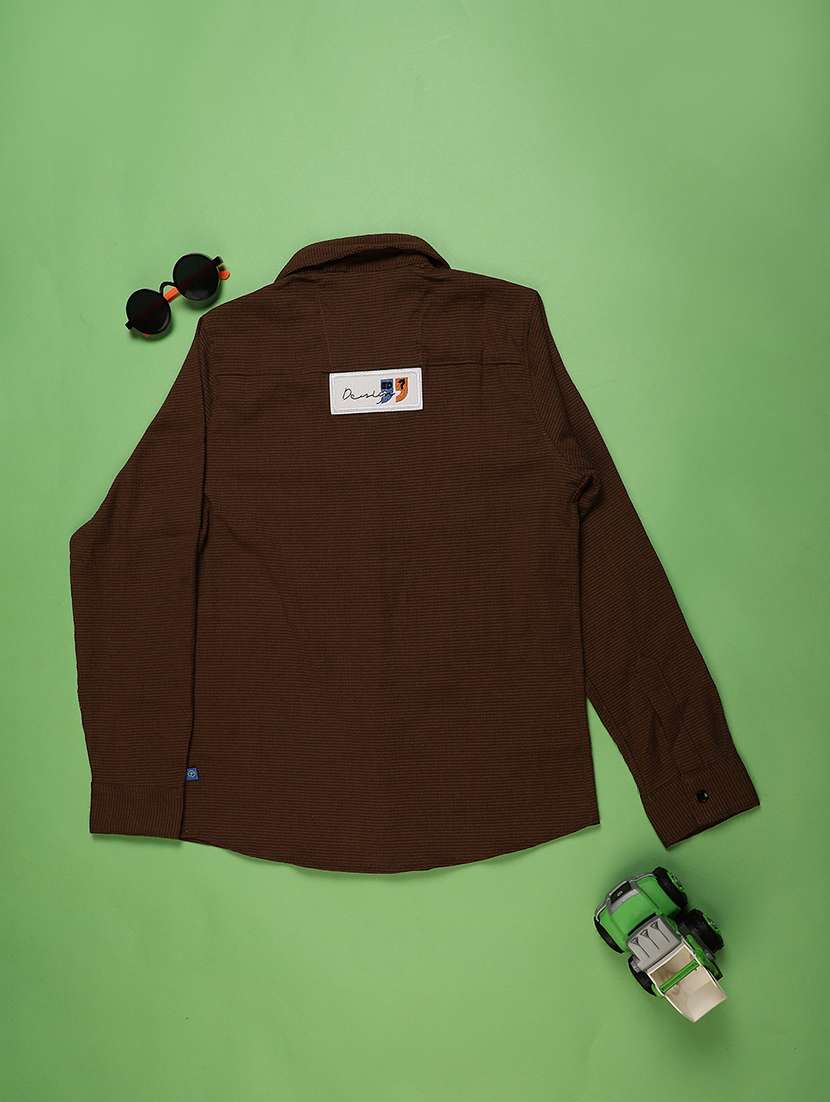 boys solid collared long sleeve shirt - 21943798 -  Standard Image - 1