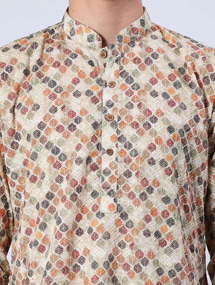 men long sleeve kurta and pyjama set - 21943850 -  Standard Image - 4