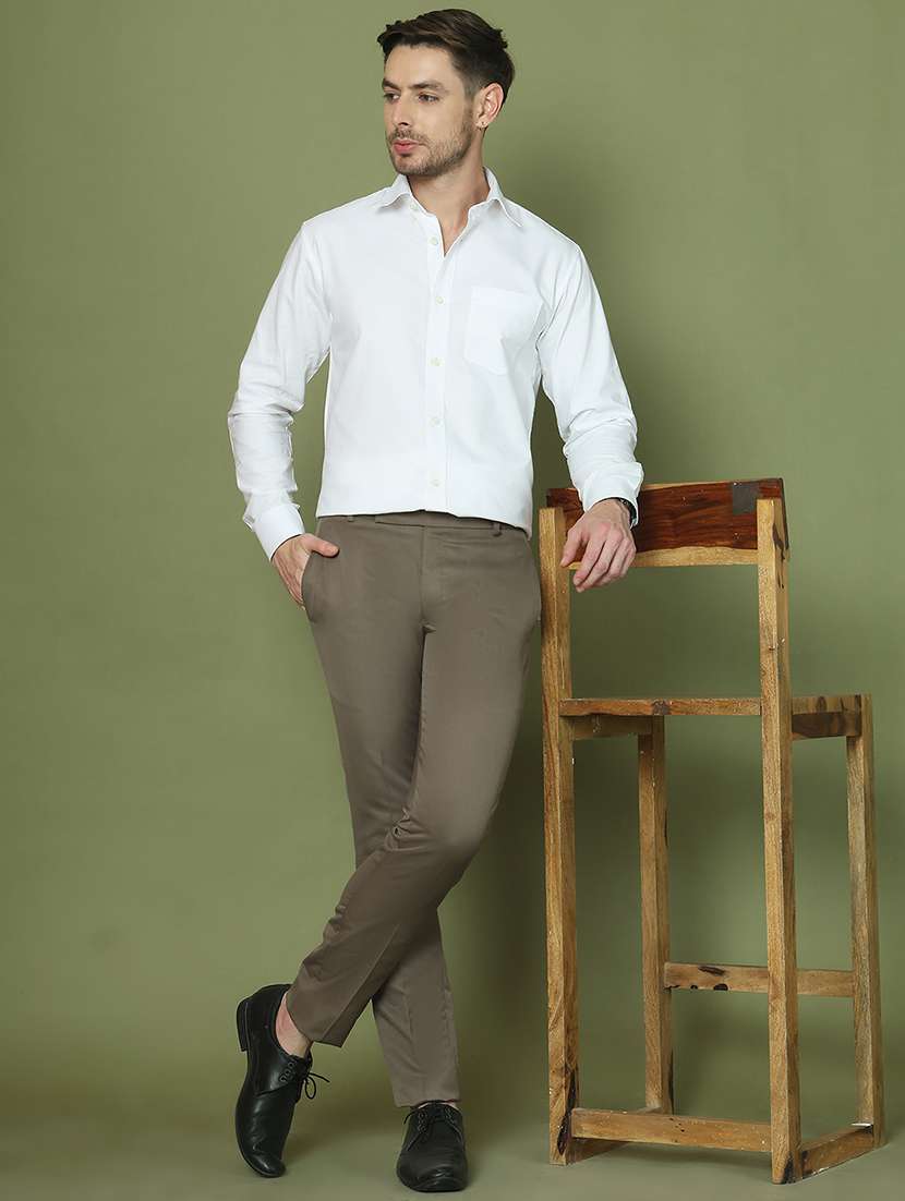 men solid mid rise flat front formal trouser - 21943902 -  Standard Image - 4