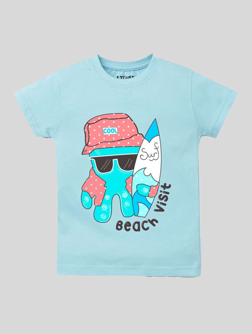 boys printed t-shirt & shorts casual wear set - 21944167 -  Standard Image - 1