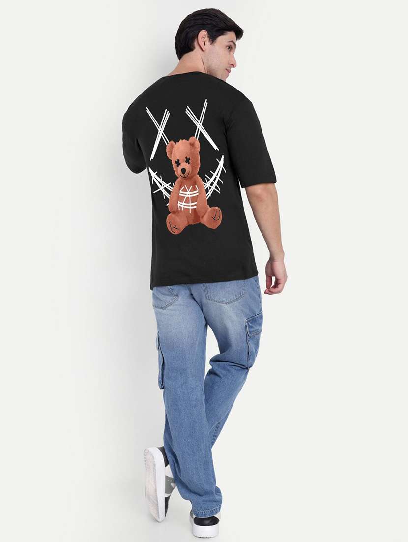 men black short sleeve oversized t-shirt - 21944427 - Standard Image - 4
