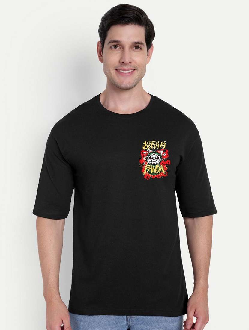 men black short sleeve oversized t-shirt - 21944437 -  Standard Image - 1