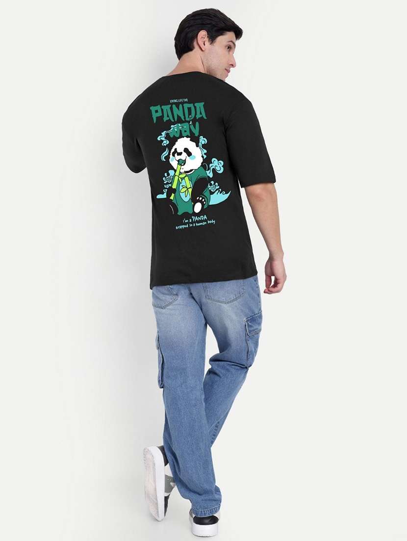 men black short sleeve oversized t-shirt - 21944439 -  Standard Image - 4