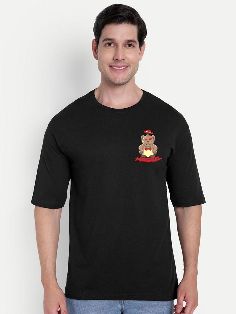 men black short sleeve oversized t-shirt - 21944443 - Standard Image - 1