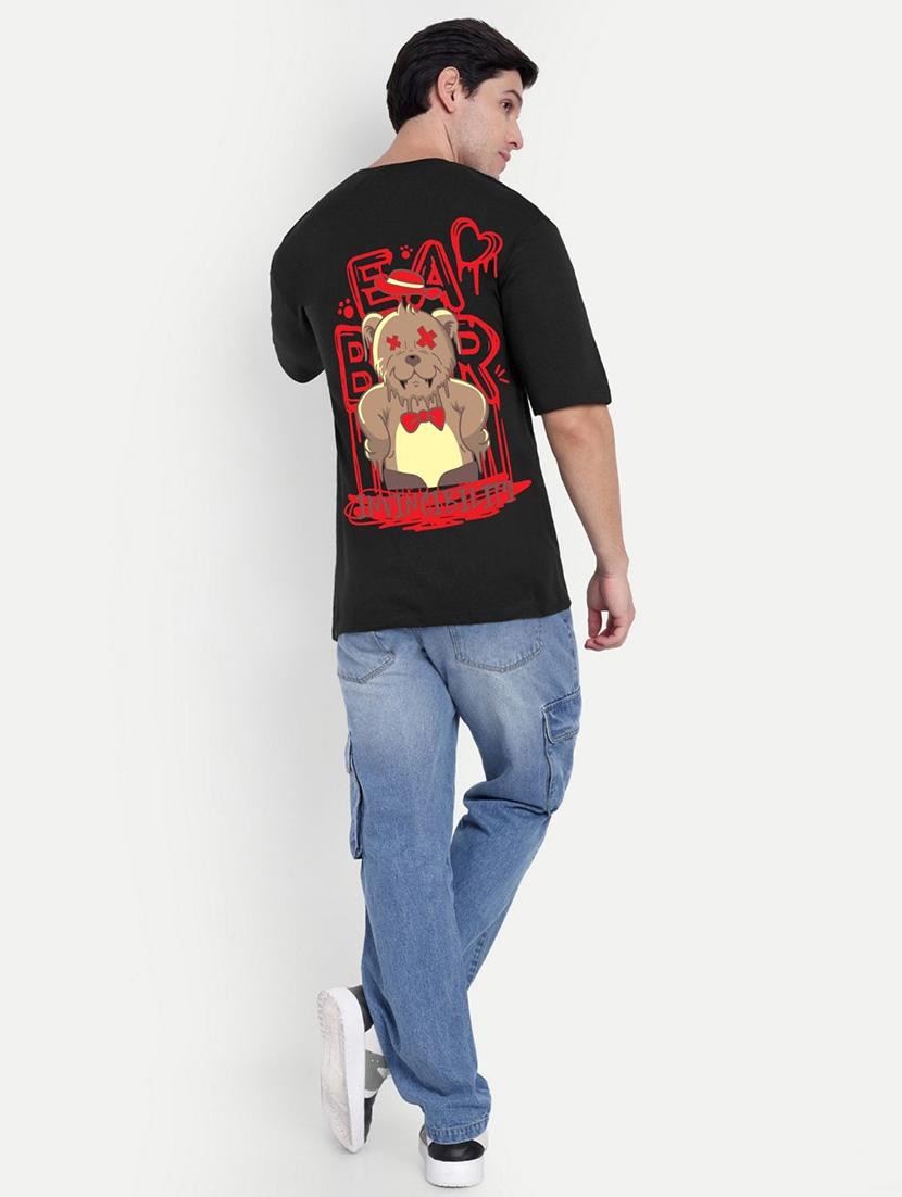 men black short sleeve oversized t-shirt - 21944443 - Standard Image - 4