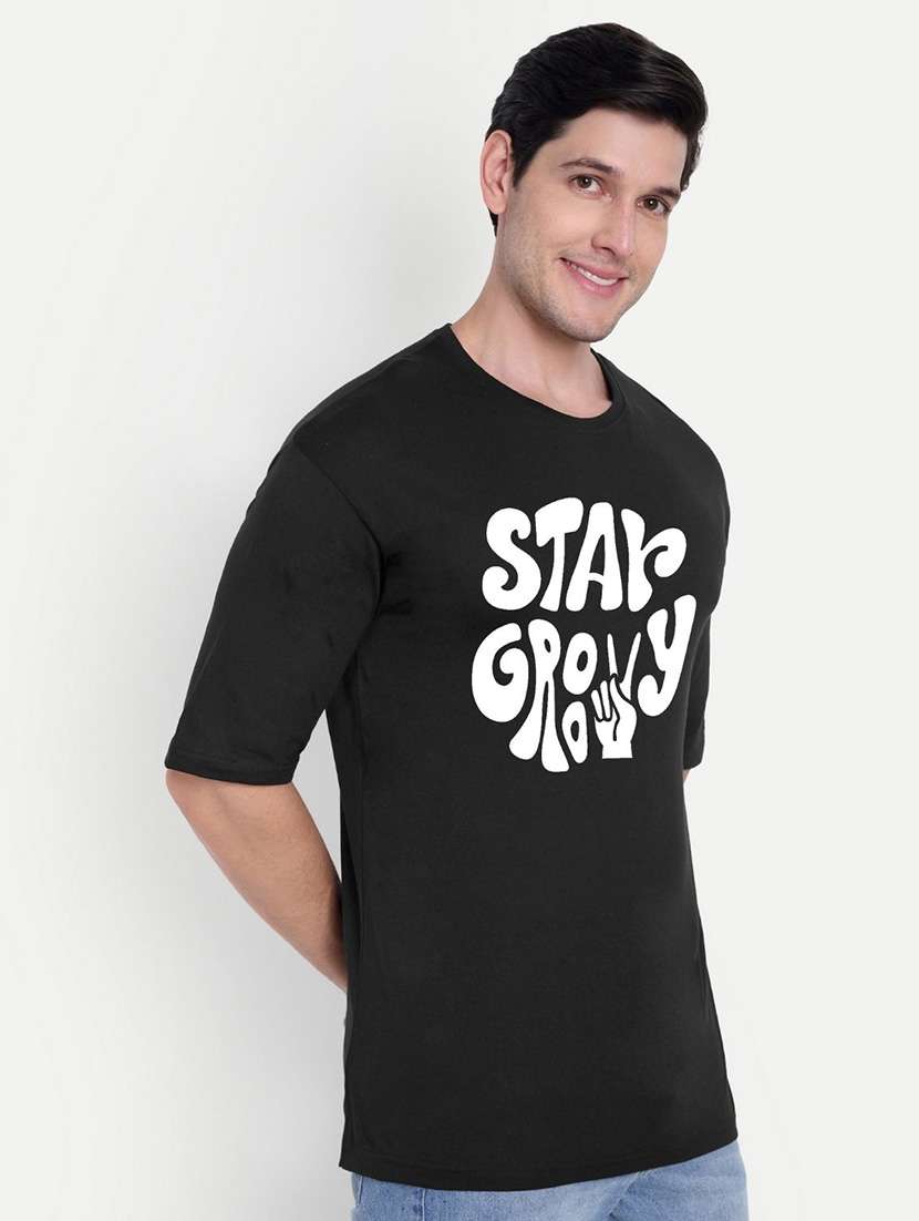 men black short sleeve oversized t-shirt - 21944449 -  Standard Image - 1