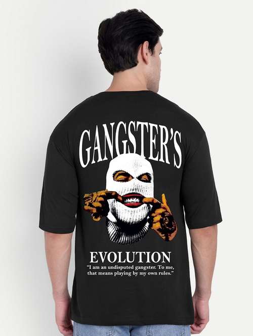 men black short sleeve oversized t-shirt - 21944453 - Standard Image - 0