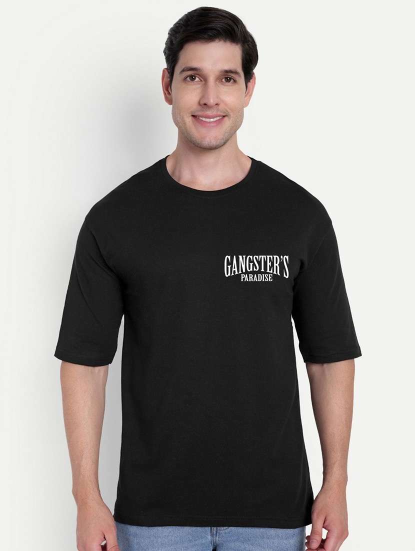 men black short sleeve oversized t-shirt - 21944453 - Standard Image - 1
